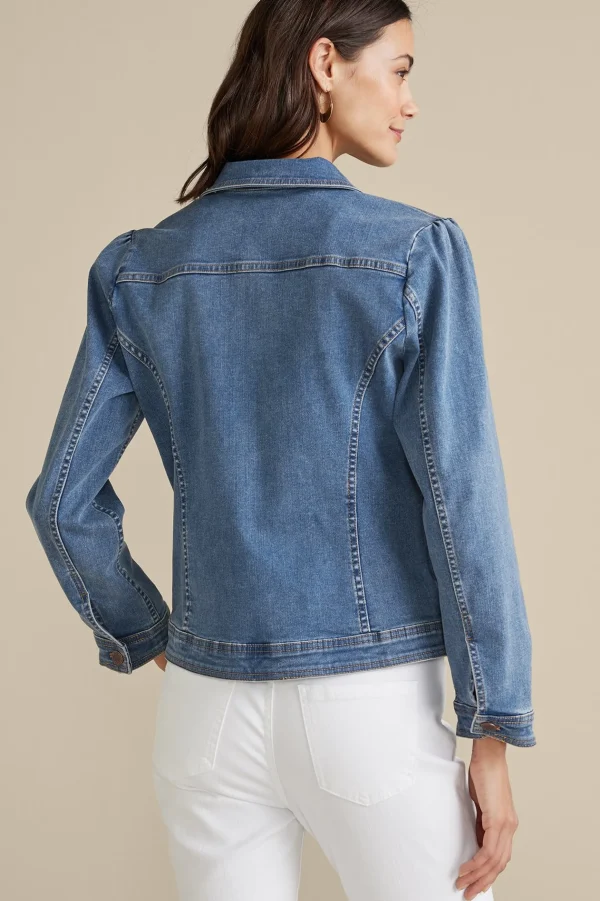 Into The Blues | Vacation Shop-Soft Surroundings Diana Shapely Denim Jacket Light Rain Wash