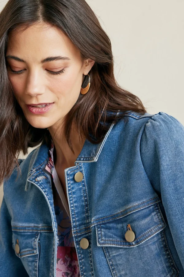 Into The Blues | Vacation Shop-Soft Surroundings Diana Shapely Denim Jacket Light Rain Wash