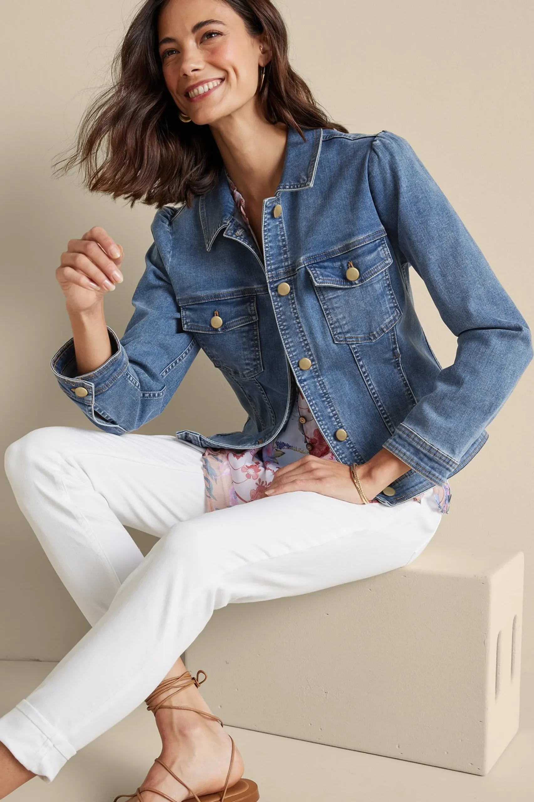 diana_shapely_denim_jacke_5.webp Into The Blues | Vacation Shop-Soft Surroundings Diana Shapely Denim Jacket Light Rain Wash