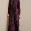 Feminine Flourish | patterned-Soft Surroundings Dianthe Dress Wine Botanical
