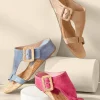 sandals | wedges-Soft Surroundings Donald Pliner Ofelia Wedge Slide Magenta