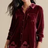 Everyday Styles | EVelvet Styles-Soft Surroundings Eden Velvet & Lace Shirt Cabernet