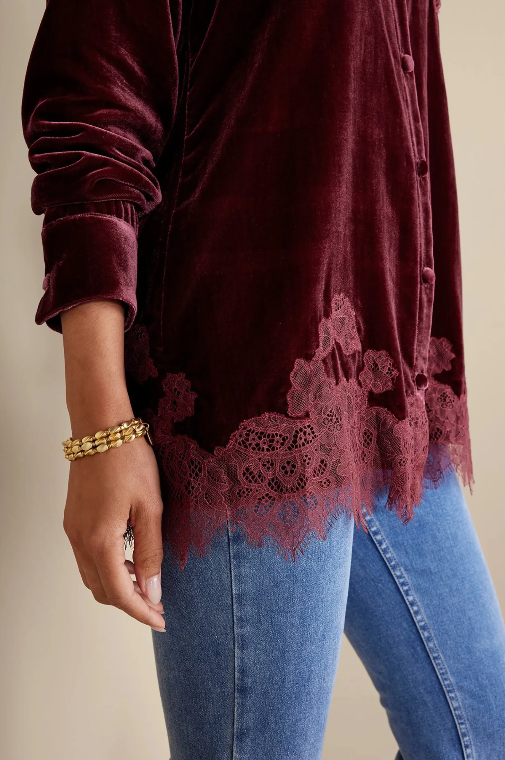 eden_velvet__lace_shirt_4.webp Everyday Styles | EVelvet Styles-Soft Surroundings Eden Velvet & Lace Shirt Cabernet