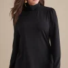 Everyday Styles | long sleeve-Soft Surroundings Emme Turtleneck Top Black