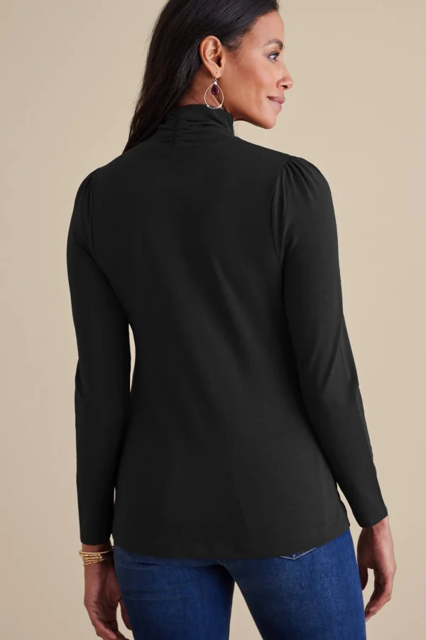 Everyday Styles | long sleeve-Soft Surroundings Emme Turtleneck Top Black
