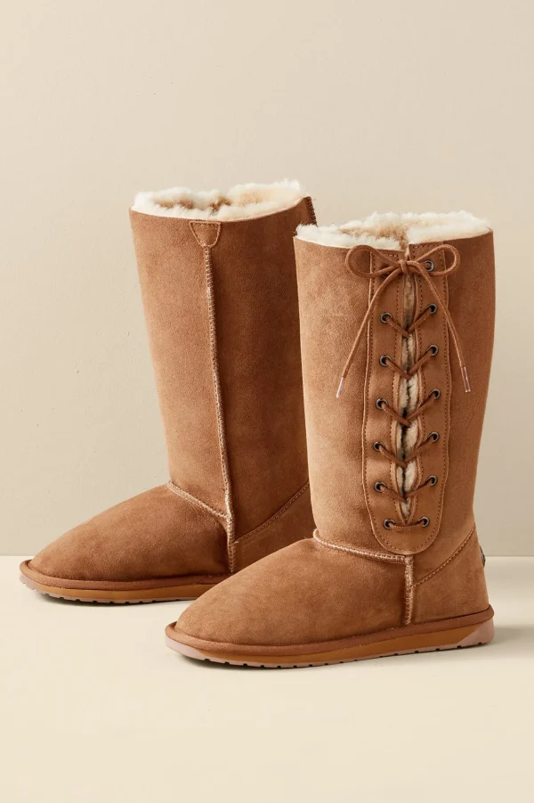 boots-Soft Surroundings Emu Australia Platinum Hi Lace Boot Chestnut