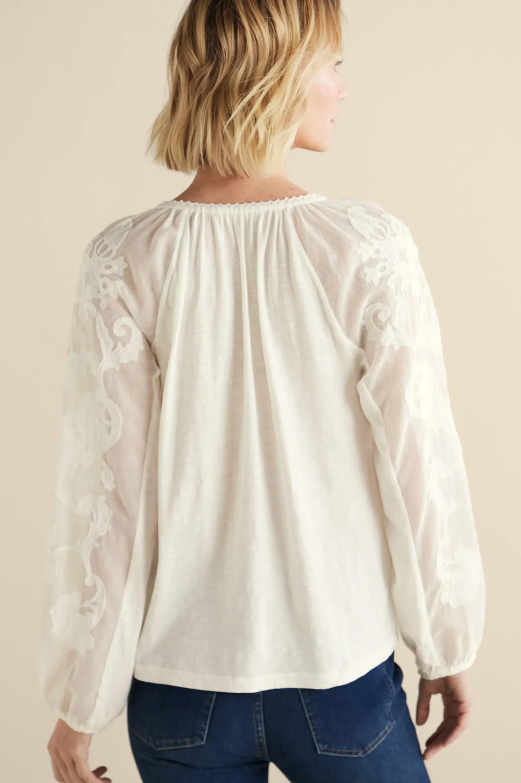 enya_embroidered_top_2.webp Feminine Flourish | Vacation Shop-Soft Surroundings Enya Embroidered Top Ivory Pearl