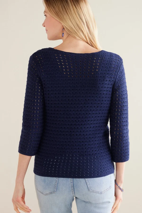 Sweaters & Cardigans | three quarter length-Soft Surroundings Estrella Sweater Navy