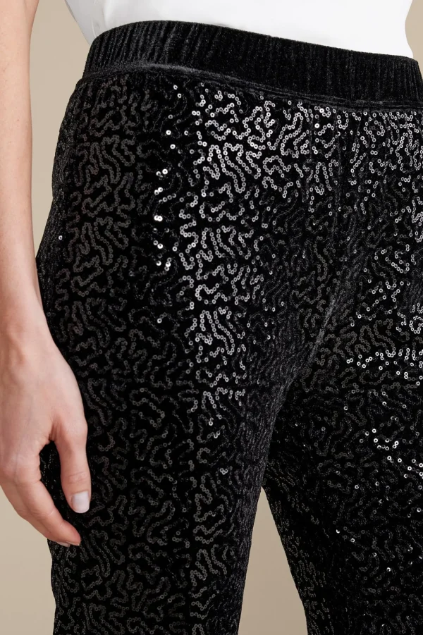 full length | bootcut-Soft Surroundings Eva Sequin Pants Black