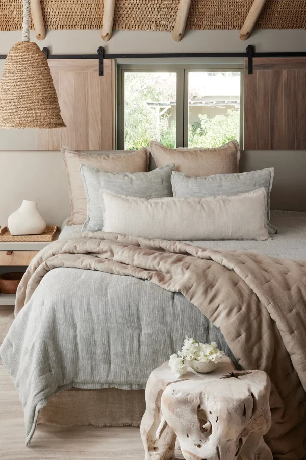 comforters-Soft Surroundings Evie Textured Comforter Silver Sea