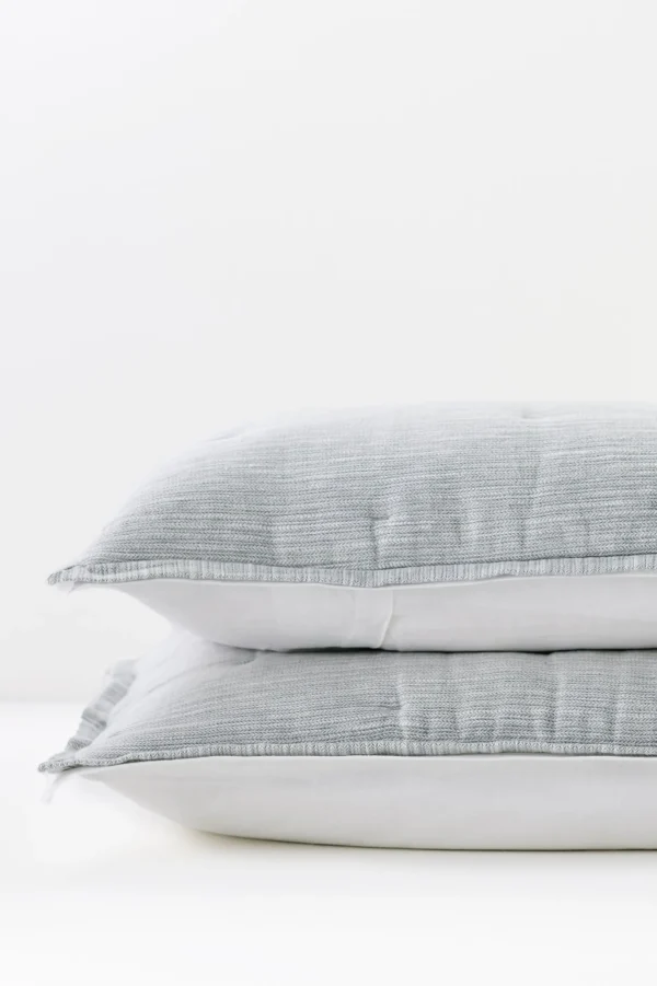 pillowcases & shams-Soft Surroundings Evie Textured Sham Silver Sea