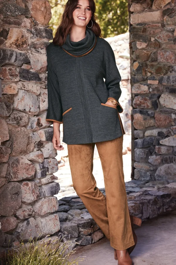 full length | bootcut-Soft Surroundings Faux Suede Bootcut Pants Black