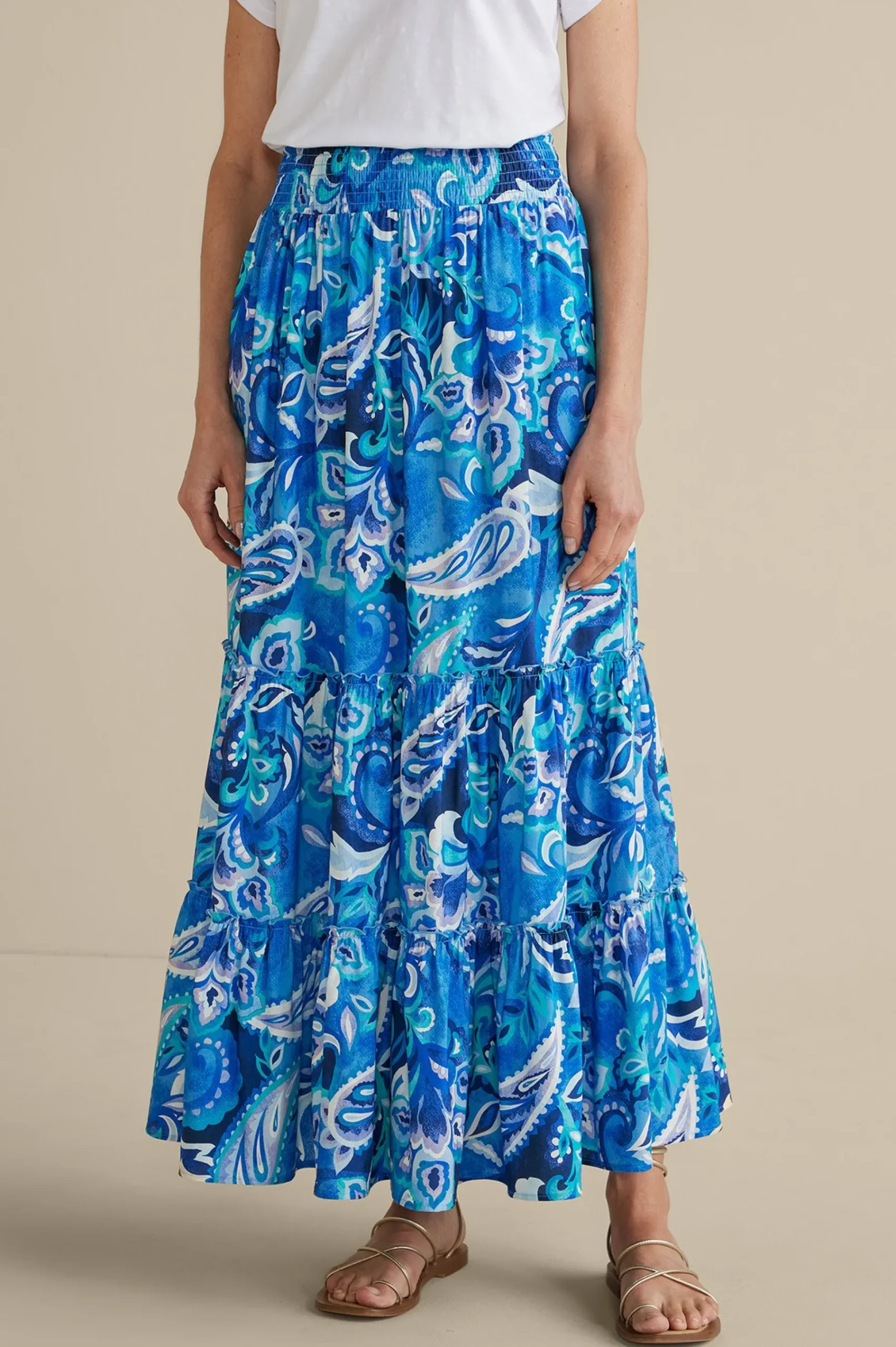 feyre_maxi_skirt_1.webp Feminine Flourish | Vacation Shop-Soft Surroundings Feyre Maxi Skirt Island Sun Paisley Blue