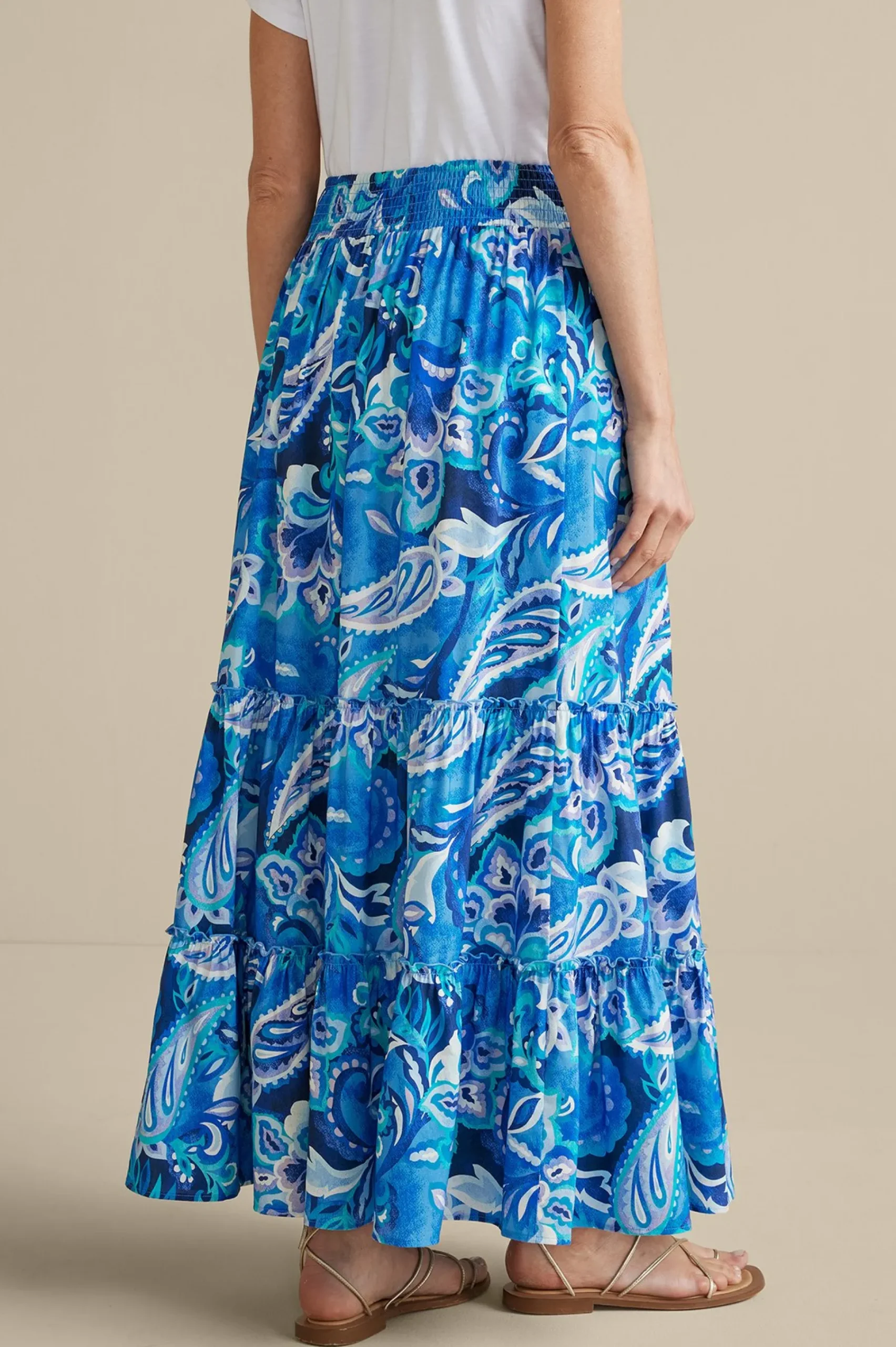 feyre_maxi_skirt_2.webp Feminine Flourish | Vacation Shop-Soft Surroundings Feyre Maxi Skirt Island Sun Paisley Blue