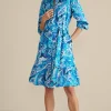 Into The Blues | work to play-Soft Surroundings Feyre Short Dress Island Sun Paisley Blue