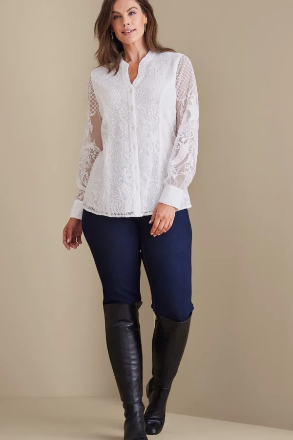 Feminine Flourish | Global Artistry-Soft Surroundings Fiori Top Ivory Pearl