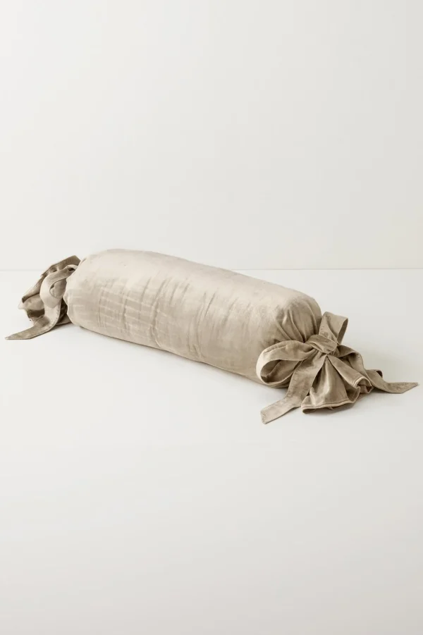 pillows-Soft Surroundings Gigi Bolster Pillow Silver
