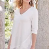 Feminine Flourish | three quarter length-Soft Surroundings Grace Top Rosey Red