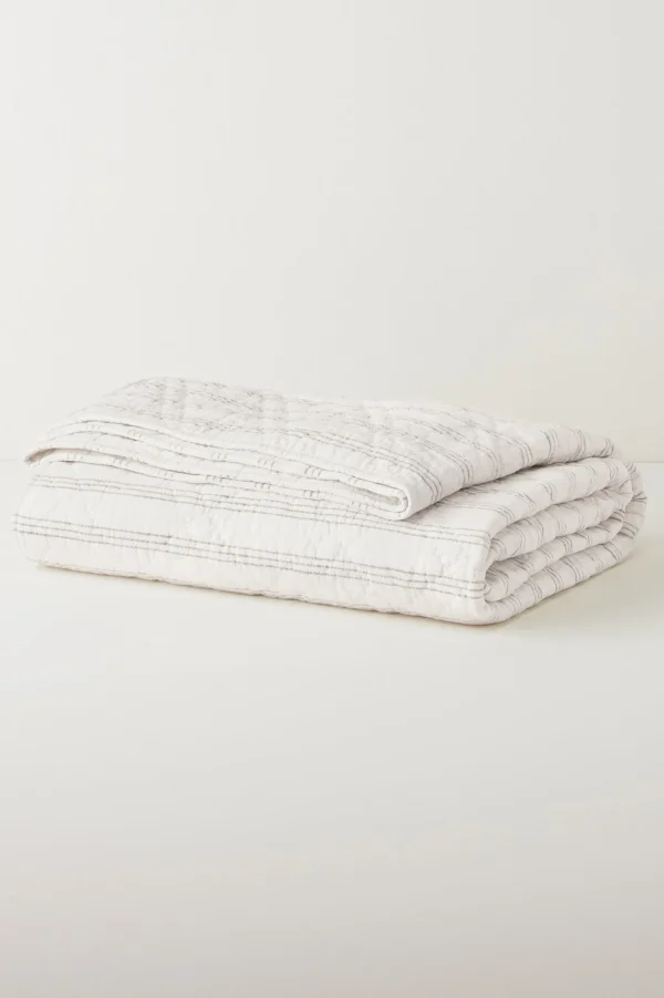 quilts, coverlets & duvet covers-Soft Surroundings Grayson Cotton Quilt Ivory