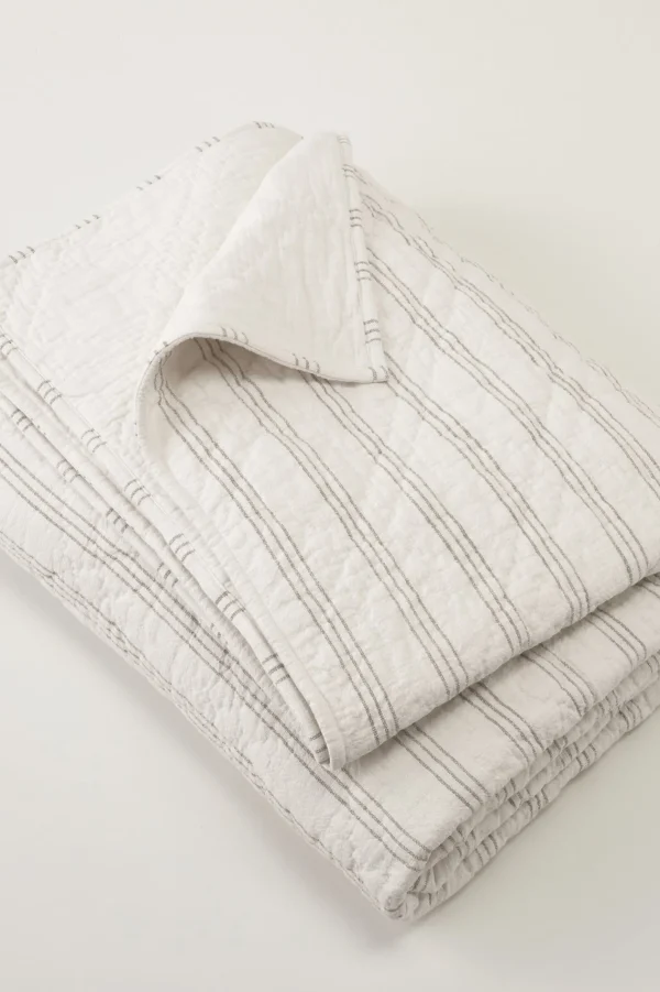 quilts, coverlets & duvet covers-Soft Surroundings Grayson Cotton Quilt Ivory