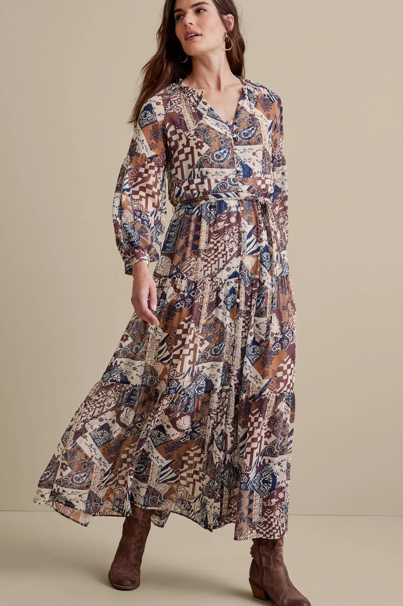 hailey_dress_0.webp Feminine Flourish | between season-Soft Surroundings Hailey Dress Multi Patchwork