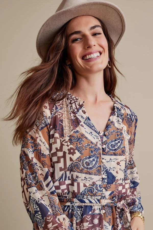 Feminine Flourish | between season-Soft Surroundings Hailey Dress Multi Patchwork