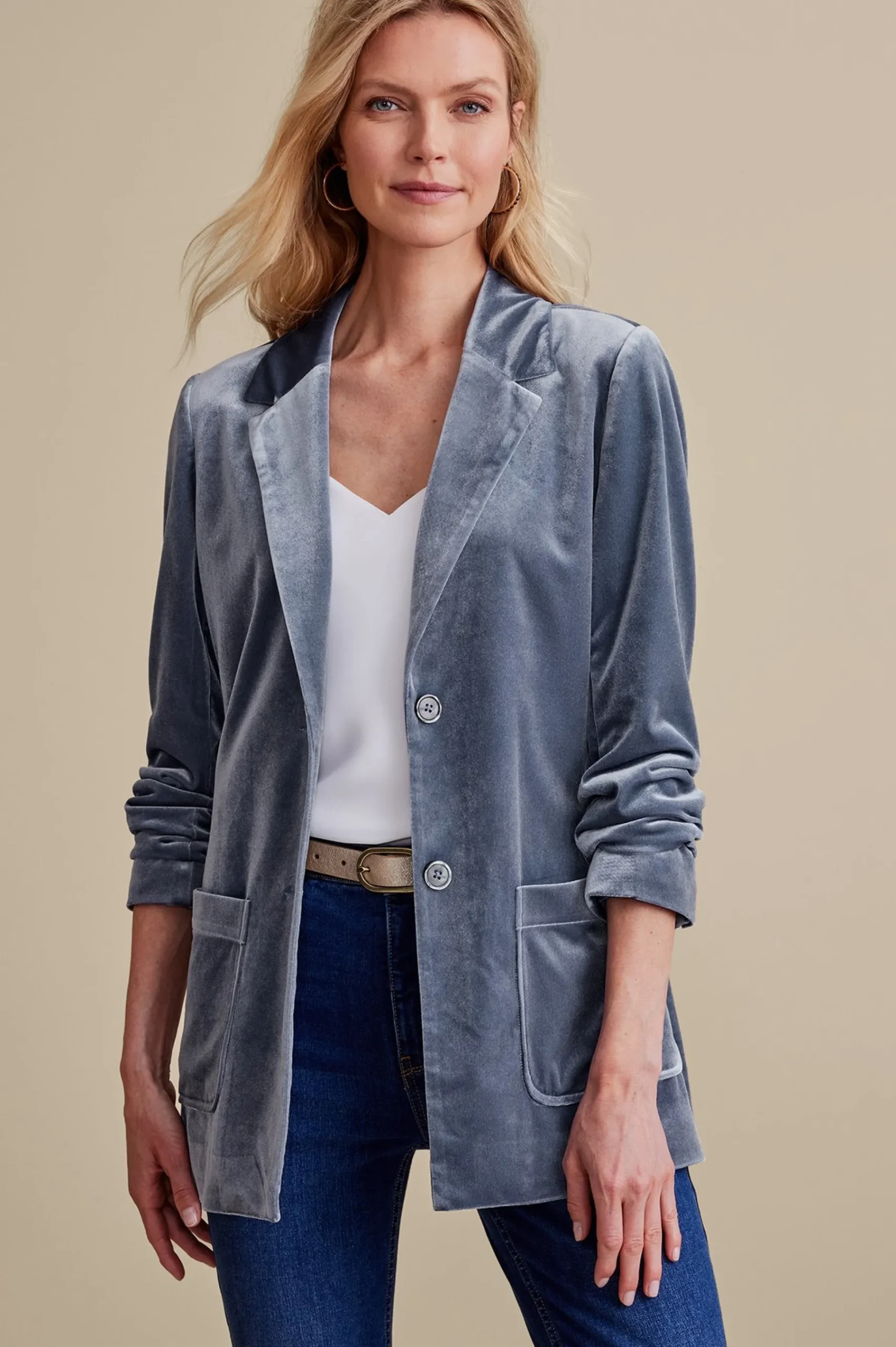 holly_velvet_blazer_1.webp Into The Blues | EVelvet Styles-Soft Surroundings Holly Velvet Blazer Black