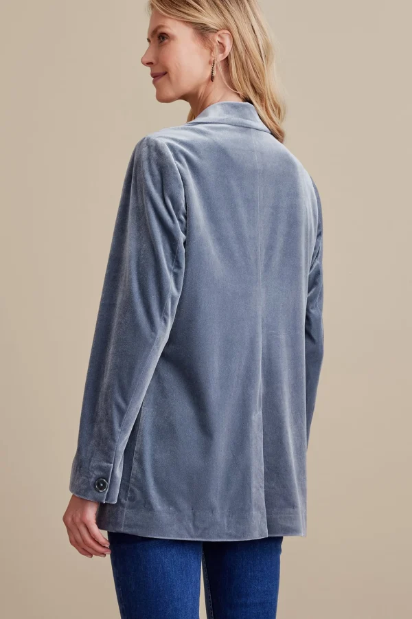 Into The Blues | EVelvet Styles-Soft Surroundings Holly Velvet Blazer Black