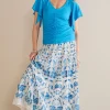 Skirts-Soft Surroundings Imani Maxi Skirt Blue Dream Embroidery