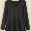 Everyday Styles | long sleeve-Soft Surroundings Isabel Pima Long Sleeve Tee Black