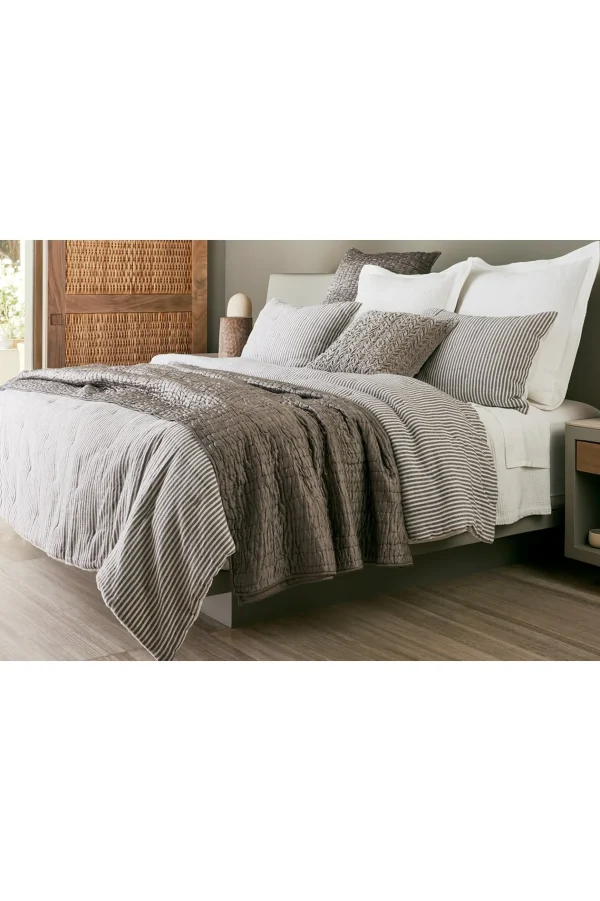pillowcases & shams-Soft Surroundings Isabelline Stripe Sham Grey