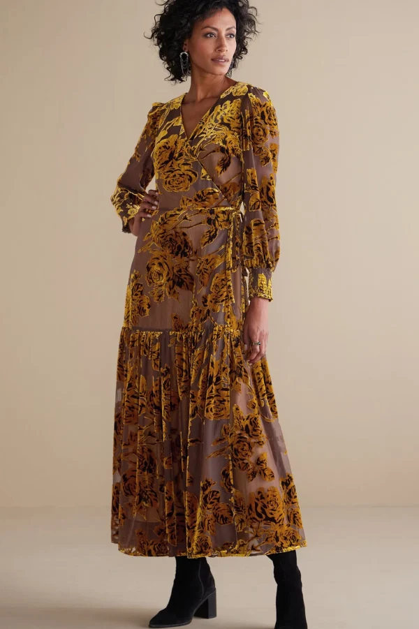 Feminine Flourish | EVelvet Styles-Soft Surroundings Jamila Velvet Dress Neutral Floral