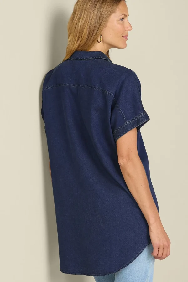 Everyday Styles | Vacation Shop-Soft Surroundings Je Veux TENCEL Shirt Light Chambray