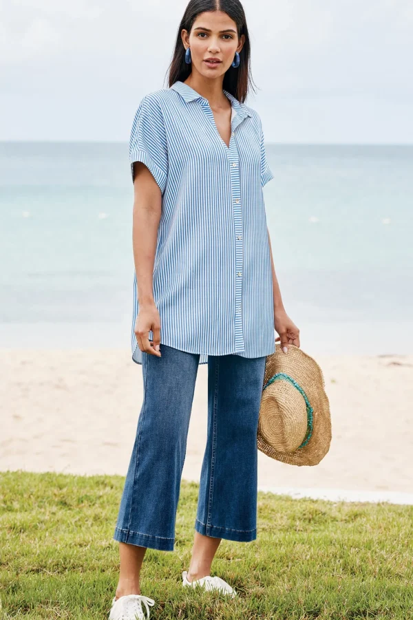 Everyday Styles | Vacation Shop-Soft Surroundings Je Veux TENCEL Shirt Light Chambray