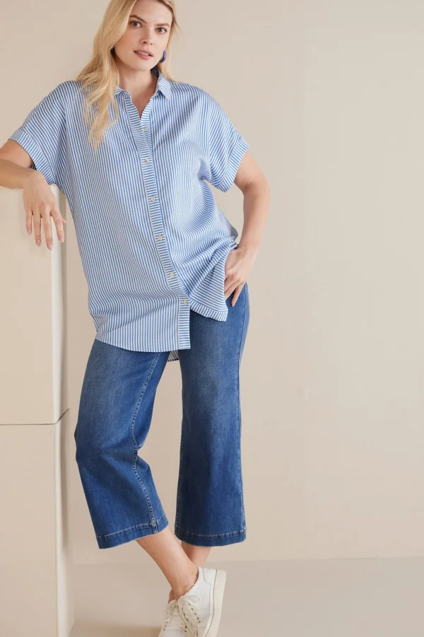 Everyday Styles | Vacation Shop-Soft Surroundings Je Veux TENCEL Shirt Light Chambray