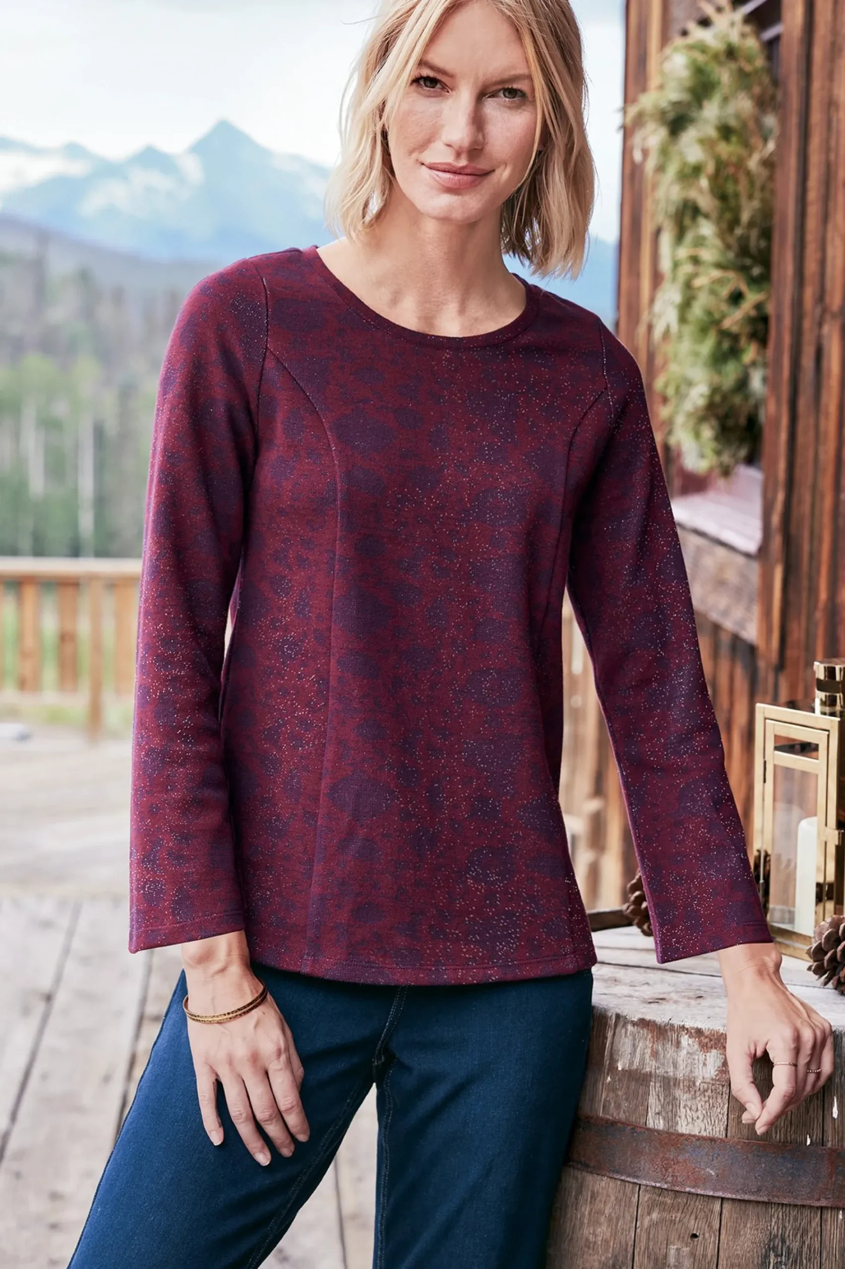 jeri_jacquard_top_3.webp Feminine Flourish | long sleeve-Soft Surroundings Jeri Jacquard Top Multi Floral