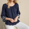 Feminine Flourish | Into The Blues-Soft Surroundings Josey Top Navy