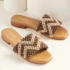 sandals | flats-Soft Surroundings KAANAS Alama Chevron Slide Brown