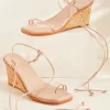sandals | heels-Soft Surroundings KAANAS Amiata Strappy Wedge Sandal Nude