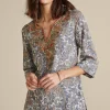Global Artistry | long sleeve-Soft Surroundings Kaimana Embellished Tunic Spring Paisley