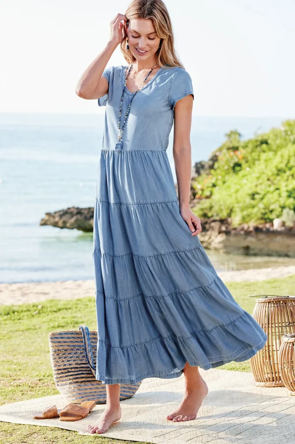 solids | mid-length-Soft Surroundings Kara TENCEL™ Dress Medium Indigo