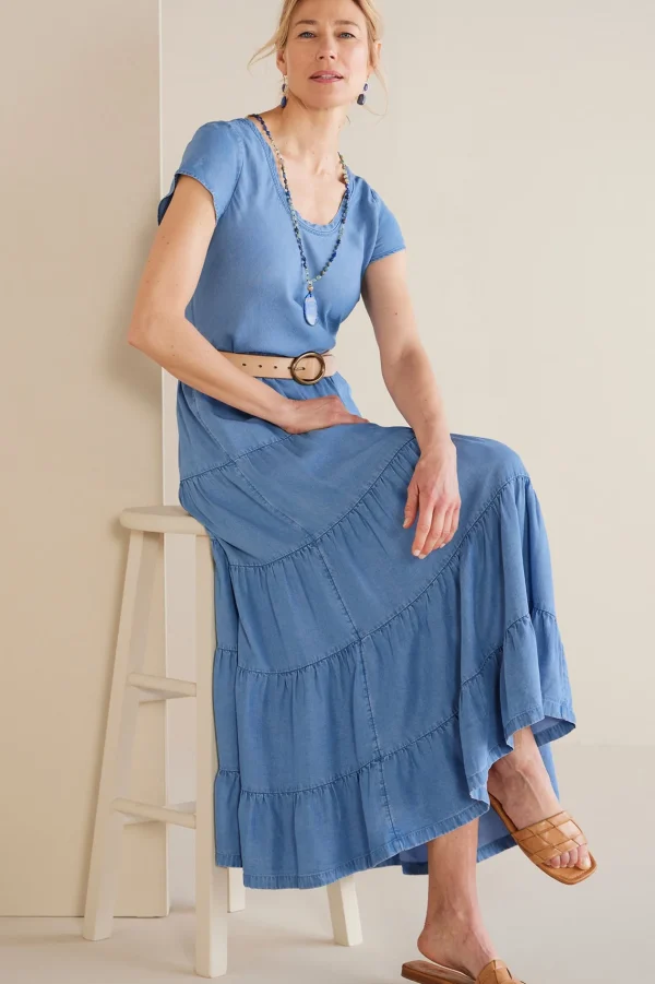 solids | mid-length-Soft Surroundings Kara TENCEL™ Dress Medium Indigo