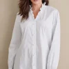 Feminine Flourish | long sleeve-Soft Surroundings Kata Ruffle Collar Shirt White