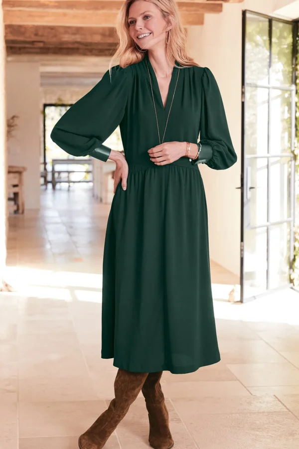 forever favorites | work to play-Soft Surroundings Katrina Dress Jewel Green