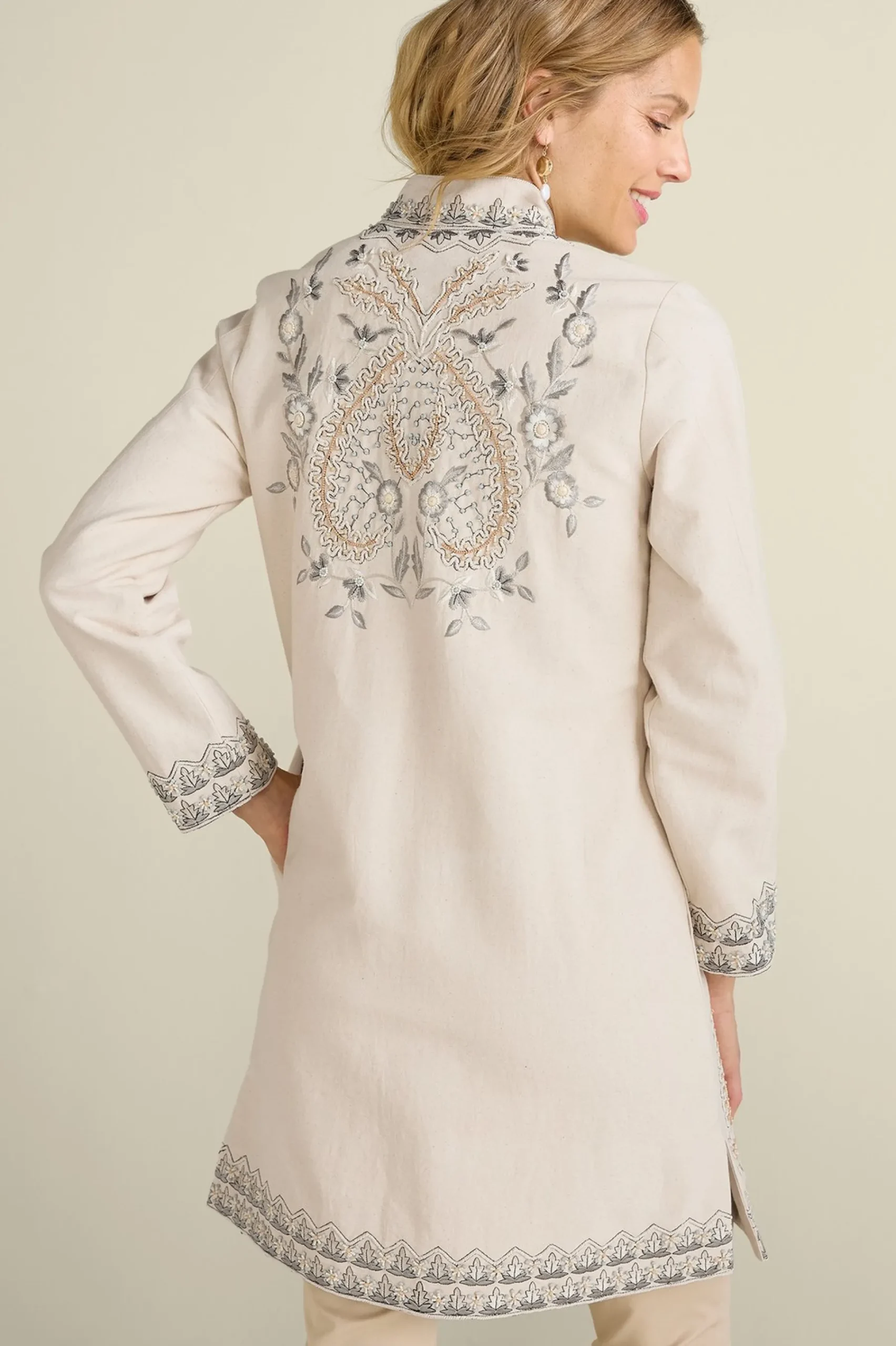 kerala_embellished_natura_2.webp Feminine Flourish | Wear Now Styles-Soft Surroundings Kerala Embellished Natural Jacket Natural Seed