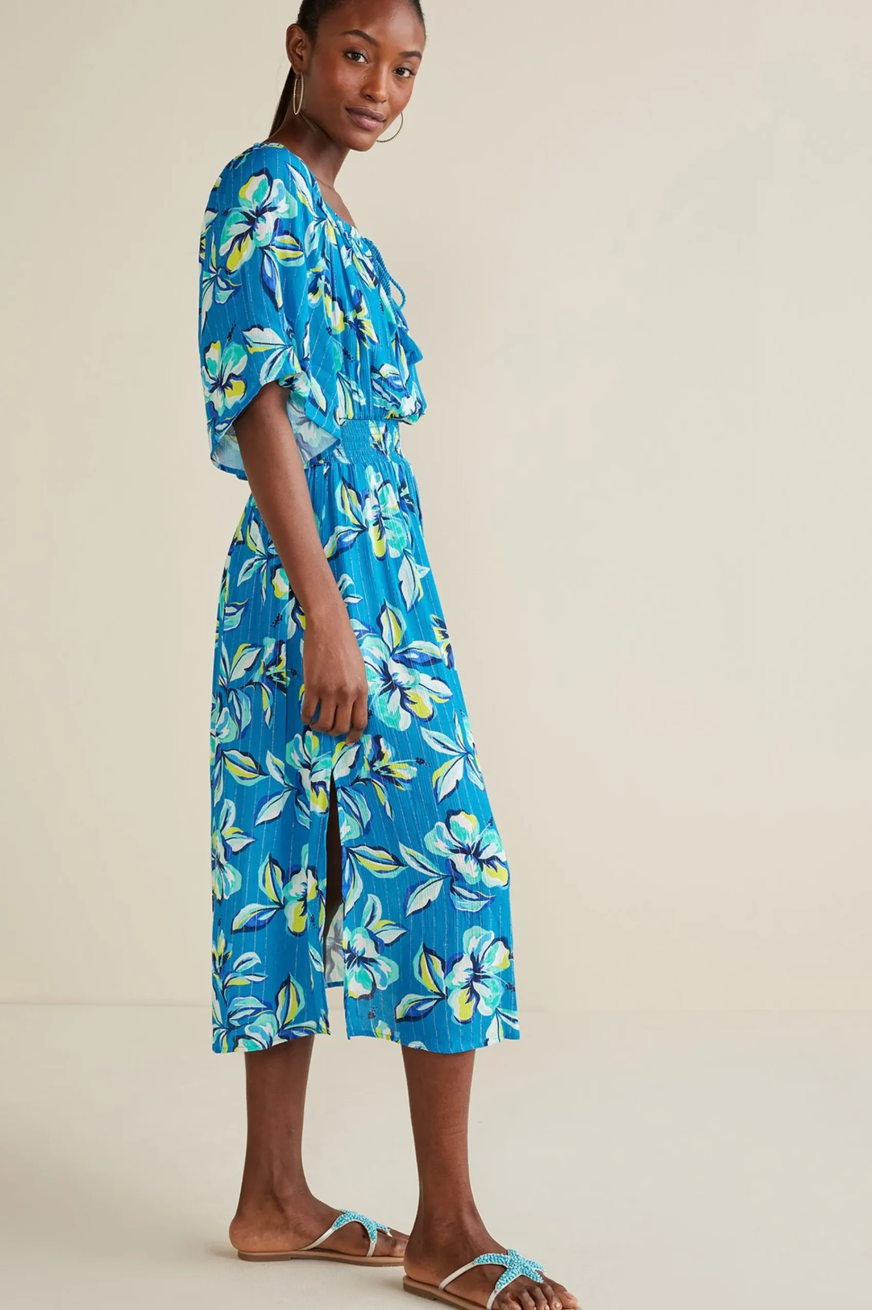 la_blanca_fiji_coverup_dr_1.webp cover ups-Soft Surroundings La Blanca Fiji Coverup Dress Ocean