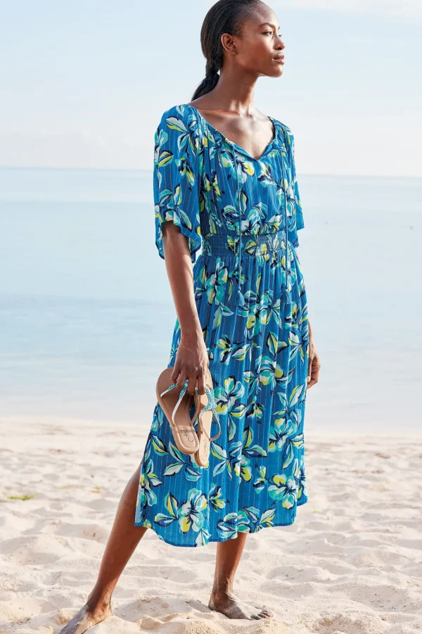 cover ups-Soft Surroundings La Blanca Fiji Coverup Dress Ocean