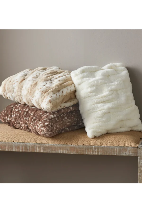 Bedding Essentials | pillows-Soft Surroundings La Parisienne Faux Fur Pillow Snow Leopard