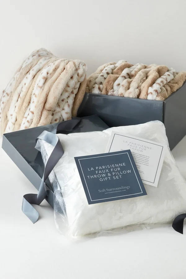 pillows | blankets & throws-Soft Surroundings La Parisienne Gift Box Bundle Ivory