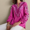 Feminine Flourish | Vacation Shop-Soft Surroundings Laney Voile Blouse Rose Violet
